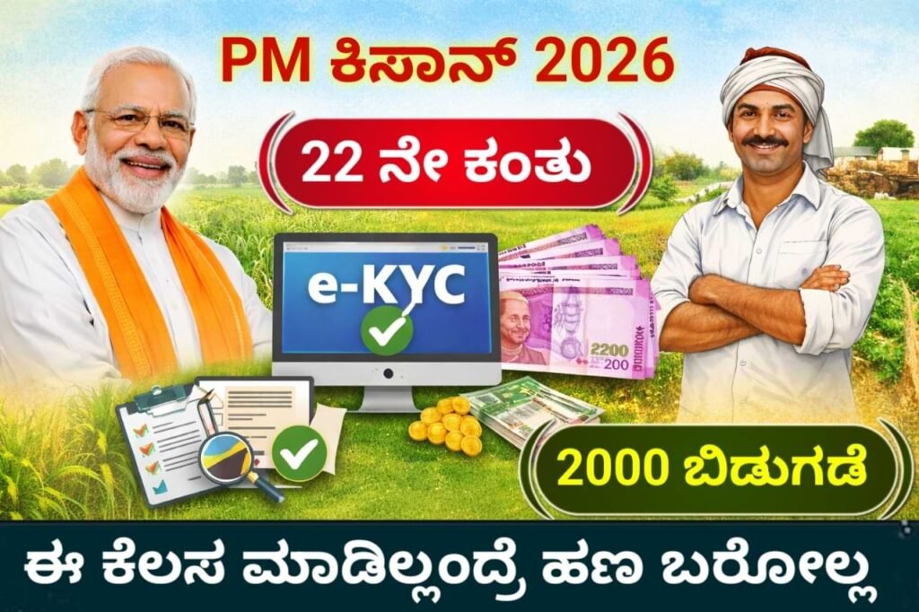 PM KISAN Samman Nidhi 2026 Latest Update : ಪಿಎಂ ಕಿಸಾನ್ 22ನೇ ಕಂತು 2000 ಹಣ 