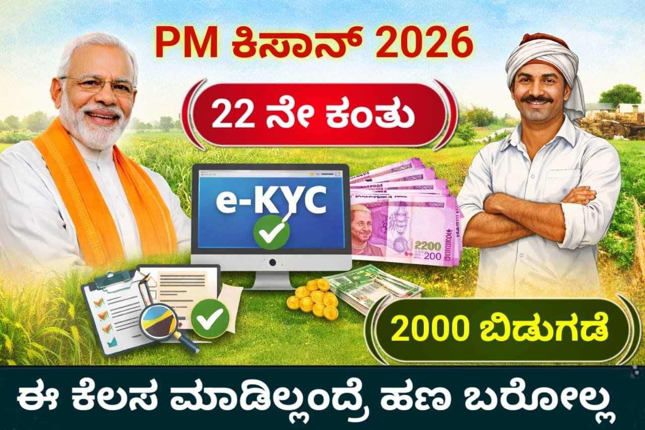 PM KISAN Samman Nidhi 2026 Latest Update : ಪಿಎಂ ಕಿಸಾನ್ 22ನೇ ಕಂತು 2000 ಹಣ